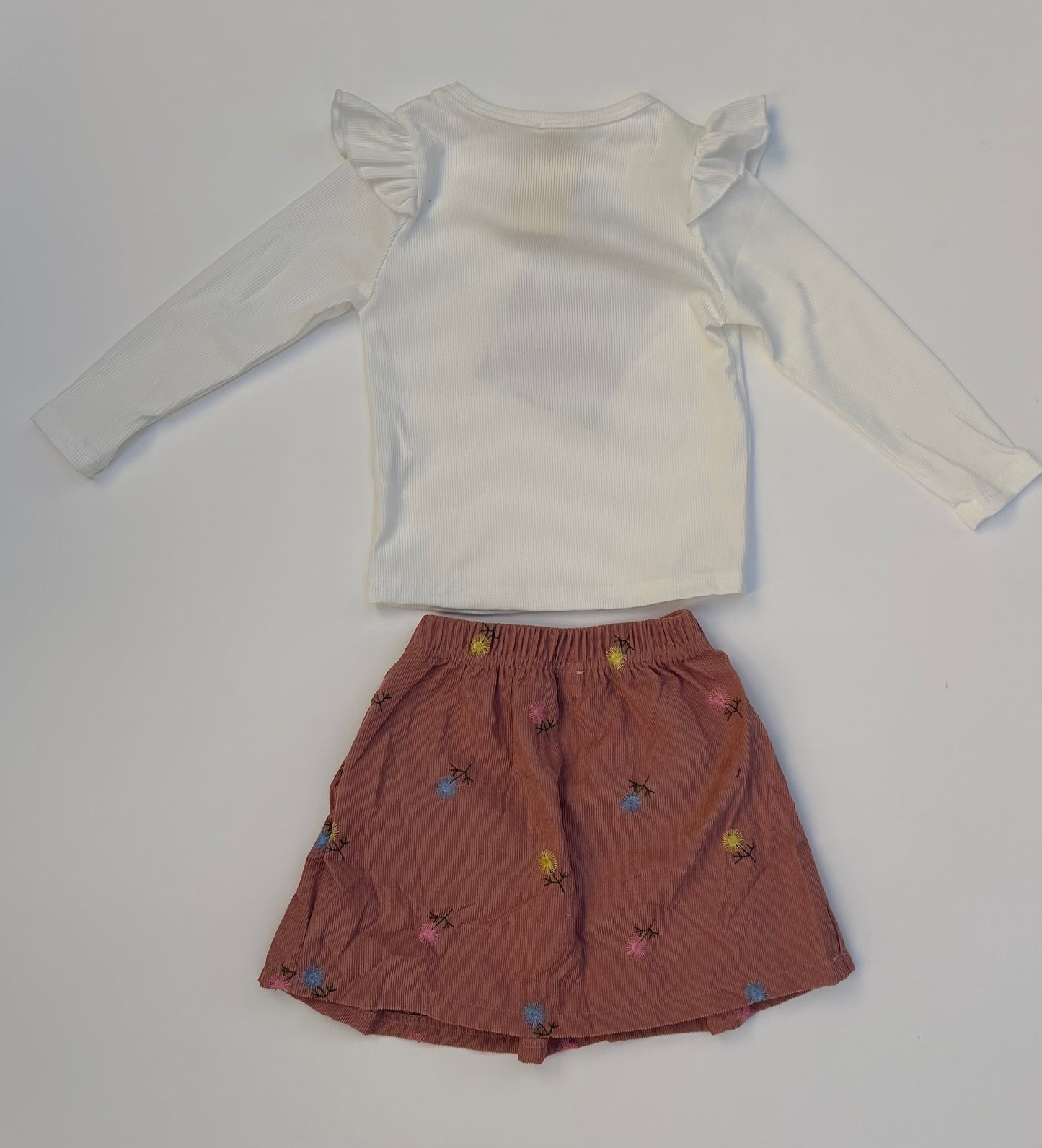 IM full sleeve white top with pink skirt with bow