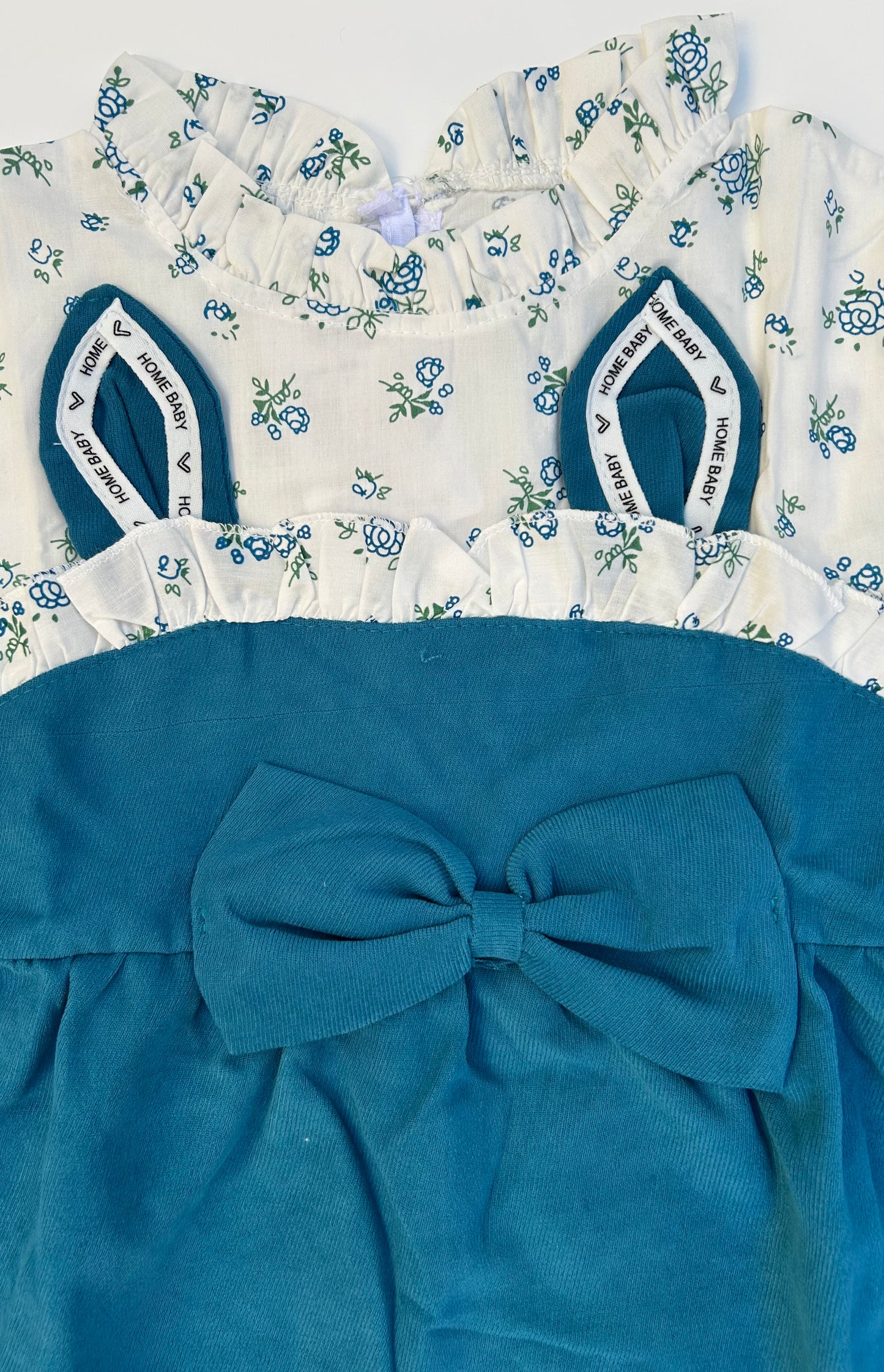 IM long sleeve greenish blue and white frock
