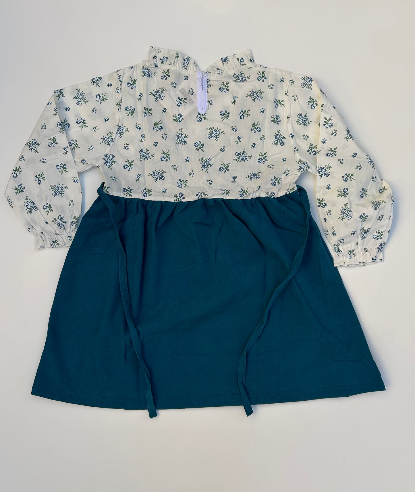 IM long sleeve greenish blue and white frock