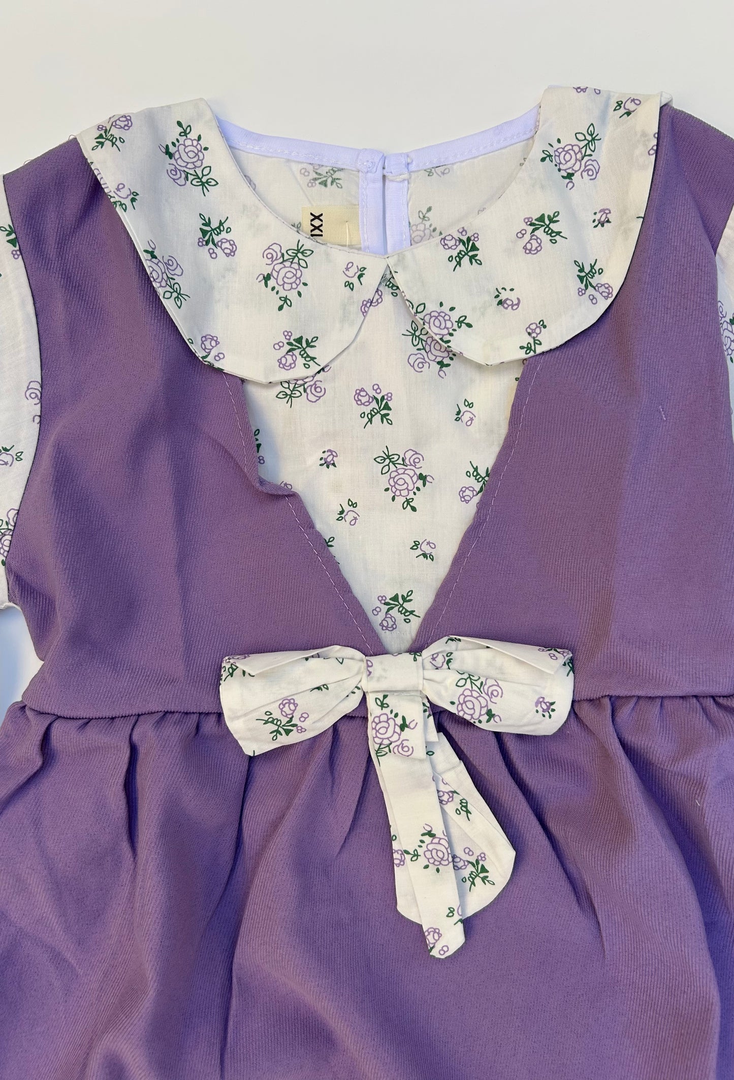 IM Long sleeve white and purple frock