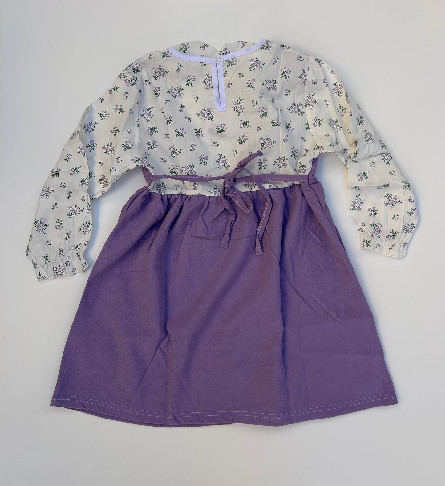 IM Long sleeve white and purple frock