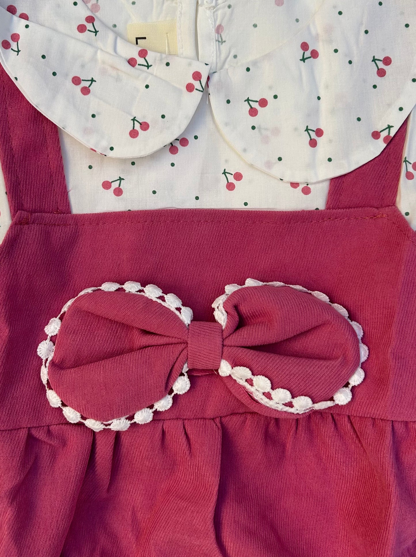 IM long sleeve white and pink frock