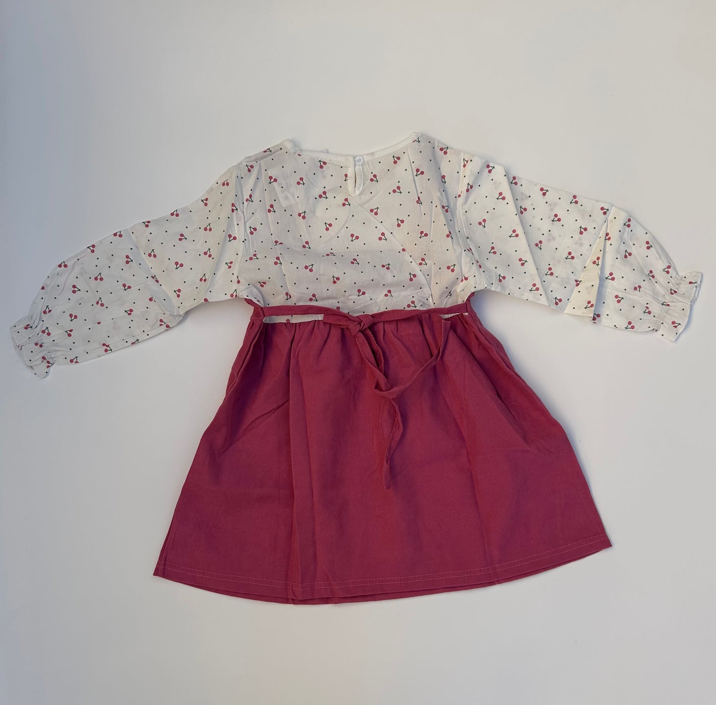 IM long sleeve white and pink frock