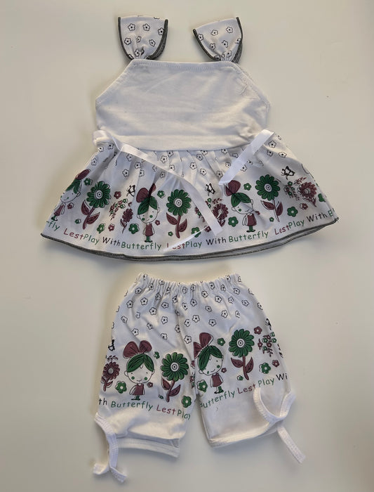 Thick cotton Baby frock with pant