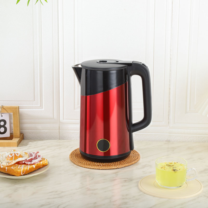 Stainless steel coloured modern kettle