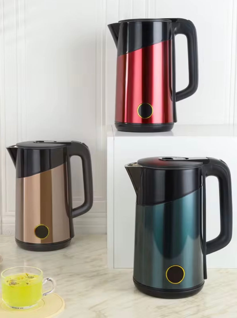 Stainless steel coloured modern kettle