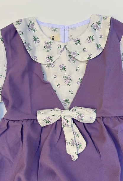 IM Long sleeve white and purple frock