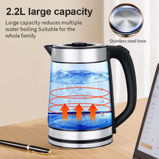 Big stainless steel and glass home and hotel use kettle